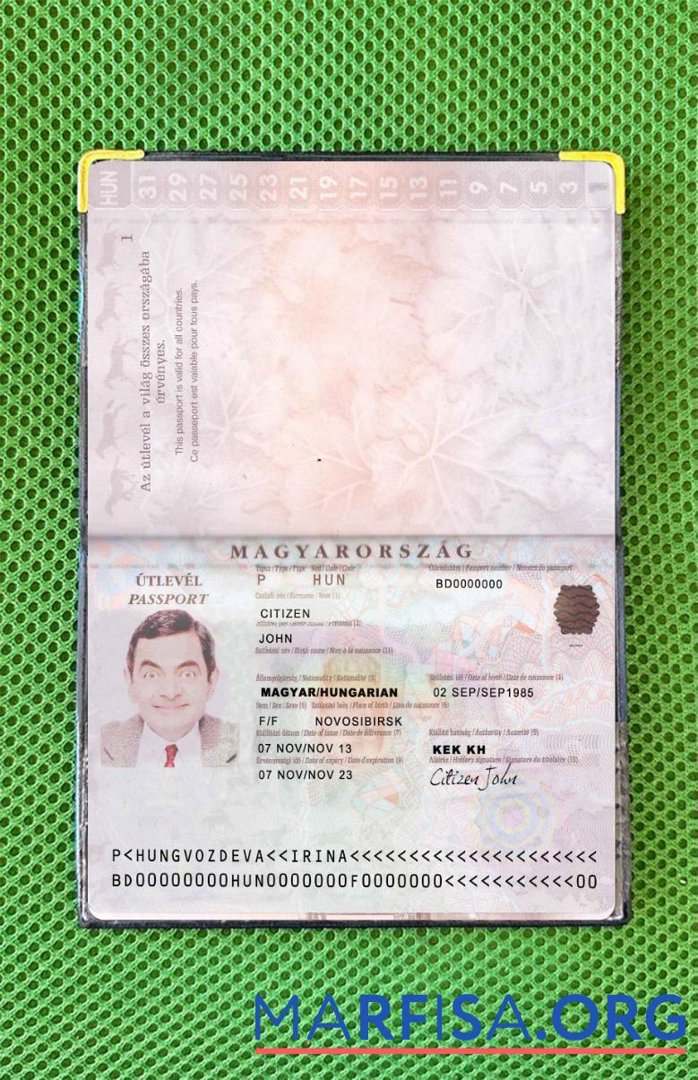 Downloadable Hungary pass version 2 photo look sample